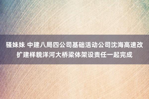 骚妹妹 中建八局四公司基础活动公司沈海高速改扩建样貌洋河大桥梁体架设责任一起完成